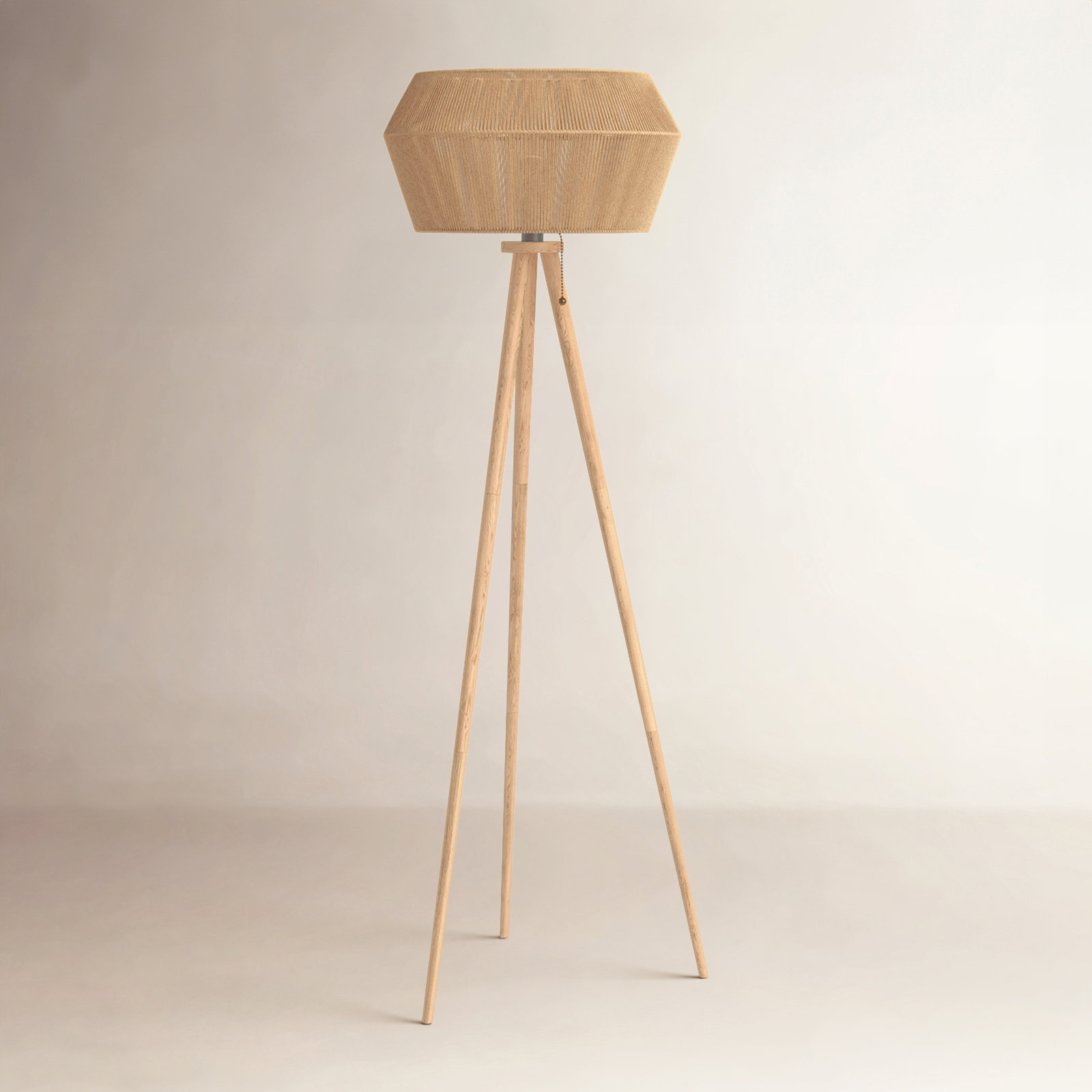 Isona 61'' Steel Floor Lamp, Natural