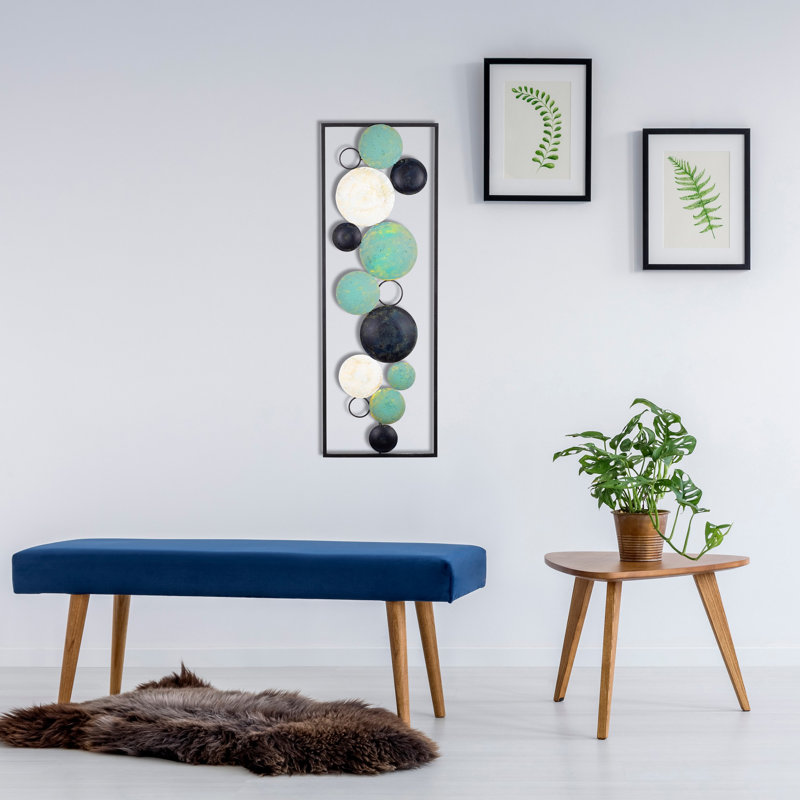 Hand-Painted Decorative Metal Wall Accessory, 35.4 x 12.6 inches | 100% Metal Construction, Thickness: 0.06 inches | Unique Design with Wall-Mounting Feature, Adds Elegance & Character to Any Room