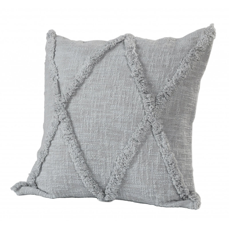 Geometric Reversible Pillow Insert, 18"H x 18", Light Gray
