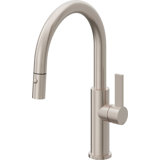 Corsano Contemporary Pull Down Kitchen Faucet with Button Sprayer Low Arc Spout and FB Series Handle