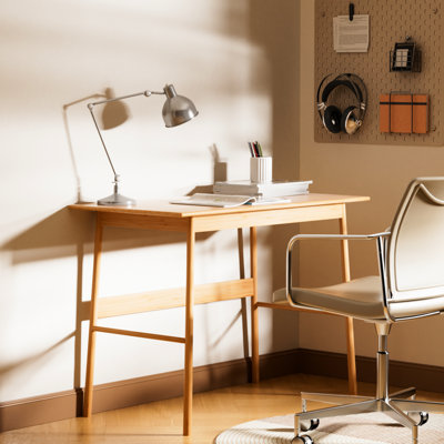 New Design Contemporary Square Computer Desk With Open Storage For Bedroom, Manual Height Adjustment, Floor Mount, Lacquered Finish, 42.32" L X 21.83" W 28.66" H, 26.14 Lb Home Office And Study,