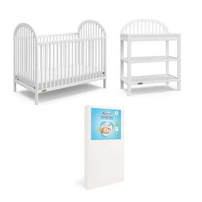 Ensemble de lit de bébé convertible 3-en-1 avec matelas et table à langer Olivia Graco
