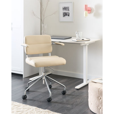 Desk Chair Swivel Faux Leather