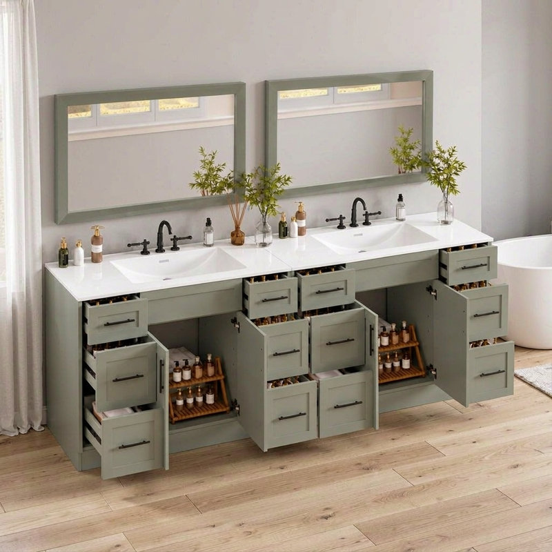 Freestanding Standard With Resin Top, Sage Green
