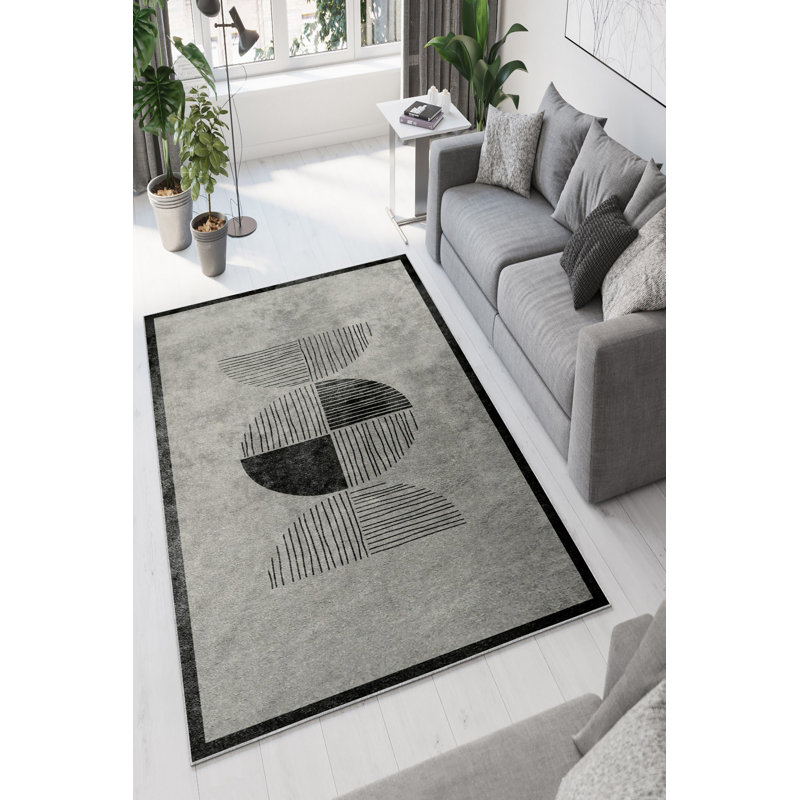 Eco-Friendly Area Rug (2 ft x 3.3 ft), 100% Polyester, 650 g/m² | Antibacterial & Non-Slip PVC Dot Underside, Pile Height: 0.2 inches | Machine Washable, Digital Print Design, Perfect for Living Room & Bedroom Decor