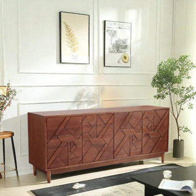 Retro Minimalist Solid Wood Sideboard