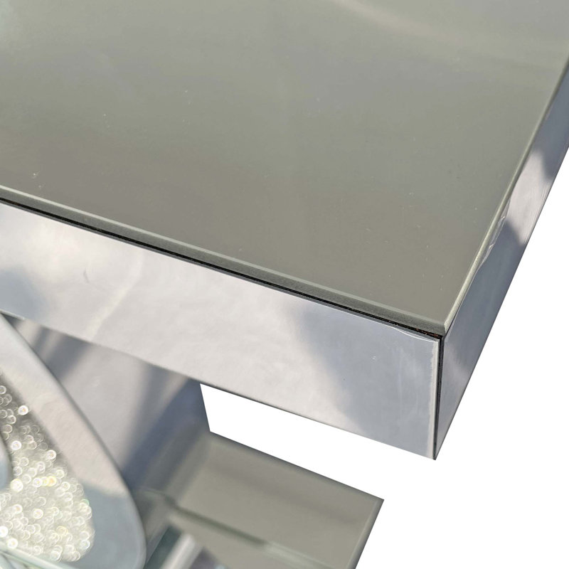 Console élégante à miroir en diamant écrasé pour espaces de vie