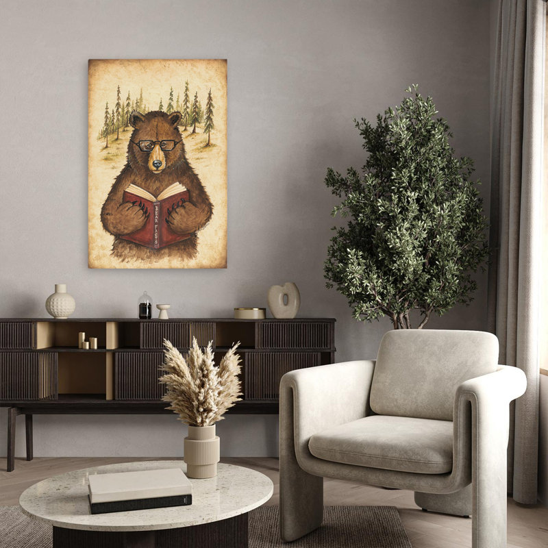 «Bear Facts - Contemporary Bear Animal», art de lecture, H 36 po x l 24 po