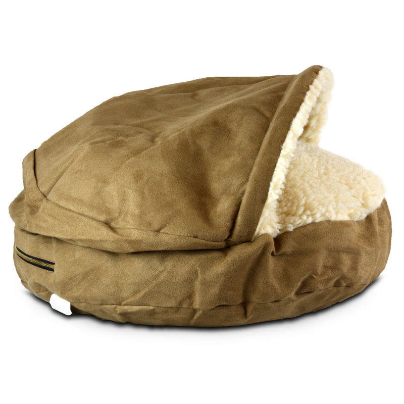 Lit à capuche Snoozer Cozy Cave Luxury, Grand (l 35 po x P 35 po x H 8 po), Chameau