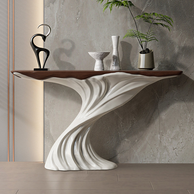 Light luxury high-end art console table., 33.5" H x 47.2" W x 11.8" D