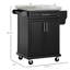 Îlot de cuisine sur roulettes, chariot de cuisine avec comptoir en acier inoxydable, tiroir, porte-serviettes et support à épices, chariot de rangement HOMcom-477539396