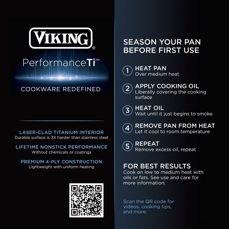 Viking PerformanceTi 4-Ply 5.2 Qt Dutch Oven with Stainless Steel Lid