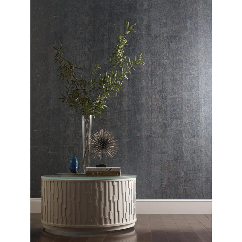Candice Olson Natural Splendor Grass Cloth Wallpaper Double Roll, Charcoal