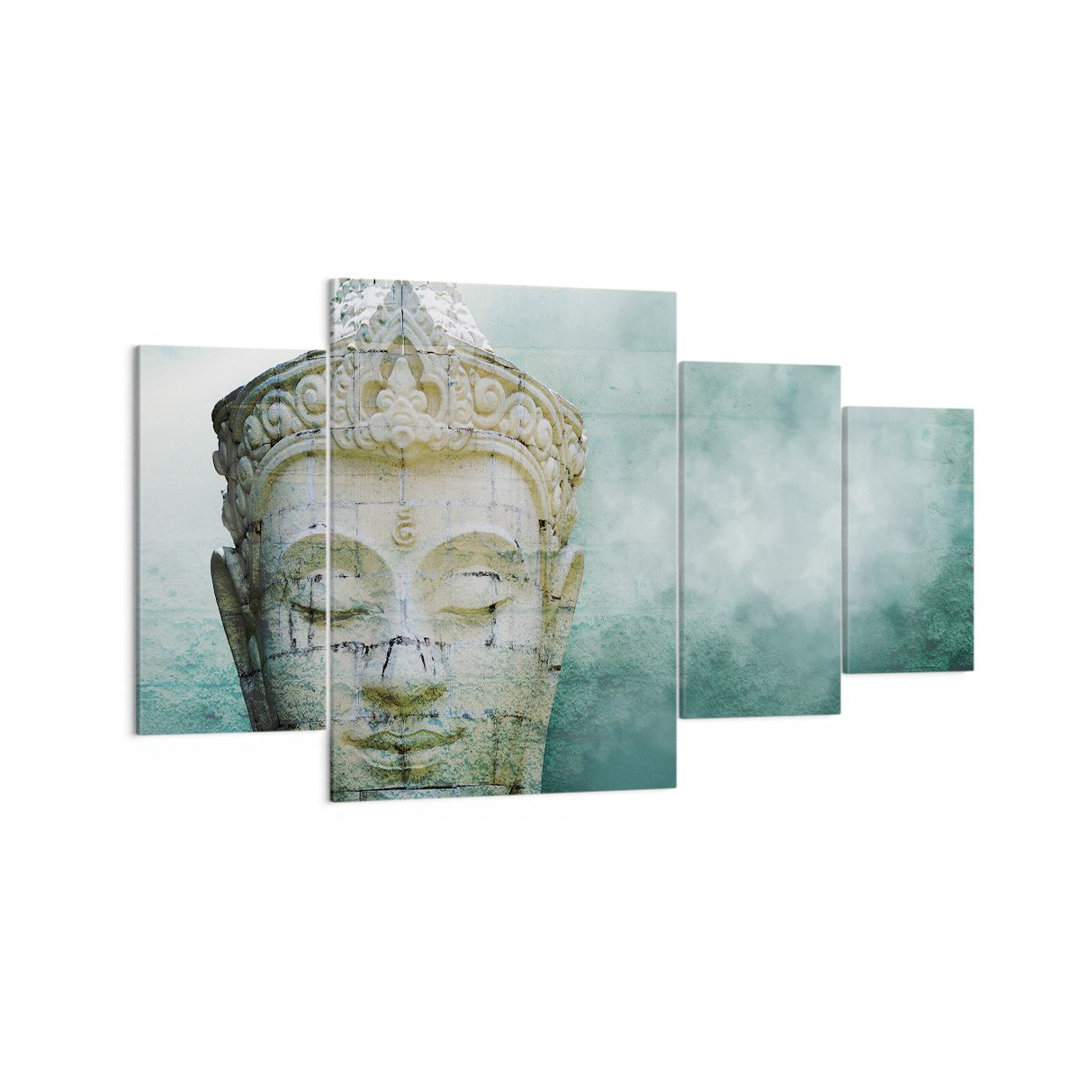 4-tlg. Leinwandbilder-Set Buddha Graphics Turquoise