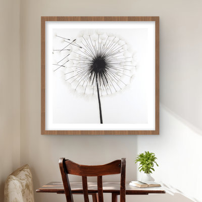 Silhouette de pissenlit - impression encadrée florale pour la décoration intérieure