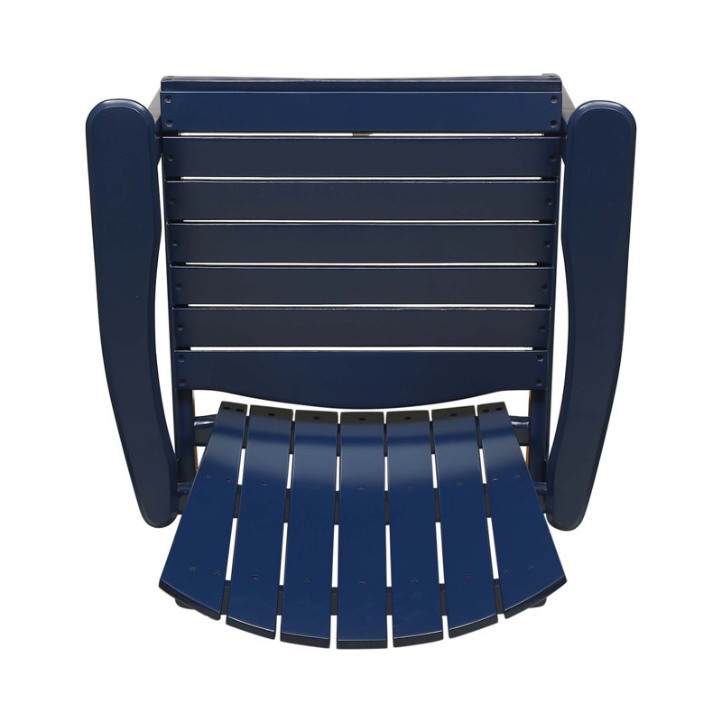 Outdoor Weather Resistant Acacia Wood Adirondack Dining Chairs (Set Of 2), Navy Blue