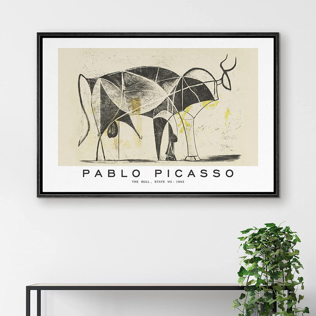 Classical Artwork Canvas Print Wall Art The Bull, State VII By Pablo Picasso Historic Cultural Illustrations Fine Art Traditional Colorful Retro For Living Room, Bedroom, Office - IDEA4WALL