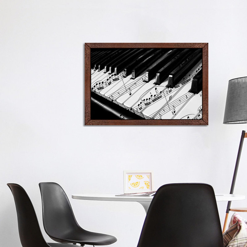 Piano - Floater Frame Print on Canvas, 66.04 cm H x 45.72 cm W, Brown Framed