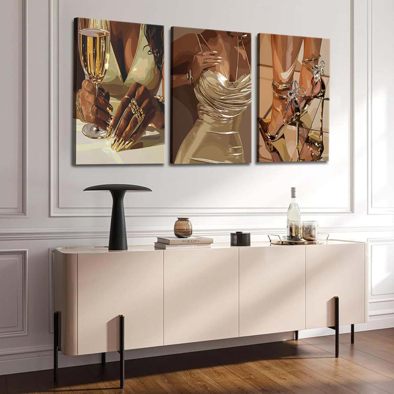 3 Piece Wrapped Canvas Print, 40 cm H x 30 cm W