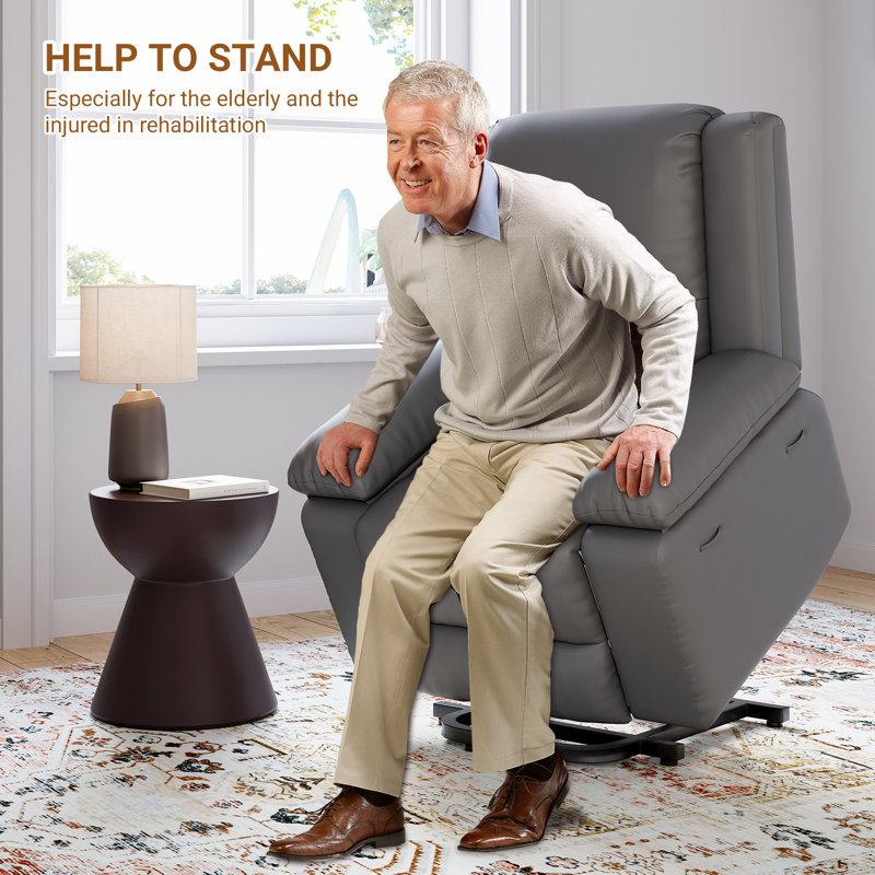 Fauteuil inclinable électrique avec massage et chaleur, vibration 8 points, cuir PU, télécommande