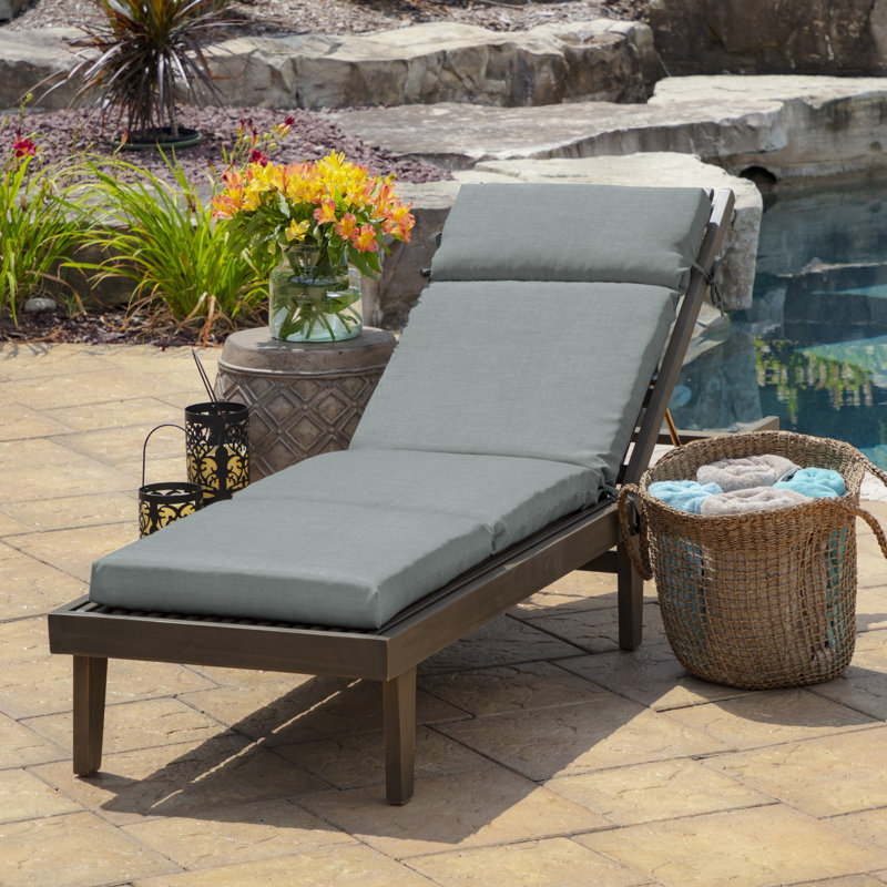 ARDEN Outdoor Chaise Lounge Cushion, Stone, 2.5" H x 21" W x 42.5" D