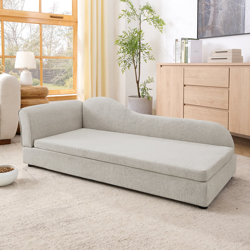 Pet For Medium And Large Dogs - Modern Irregular Design, Single Armrest, Linen, Soft Cushion, Low Plastic Feet, Olive Oversized Dog Animals , Breathable