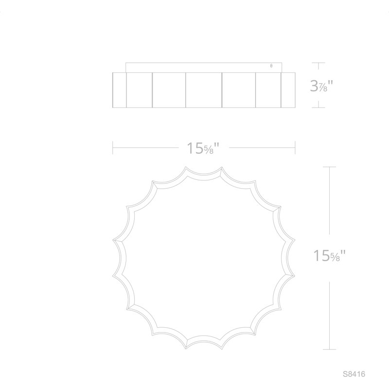 Tarte 1 Light Crystal LED Flush Mount, Aged Brass
