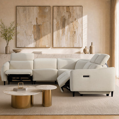 Canapé inclinable électrique de 118 po avec réglage indépendant de l'appui-tête et du repose-pieds et ports USB et Type-C intégrés