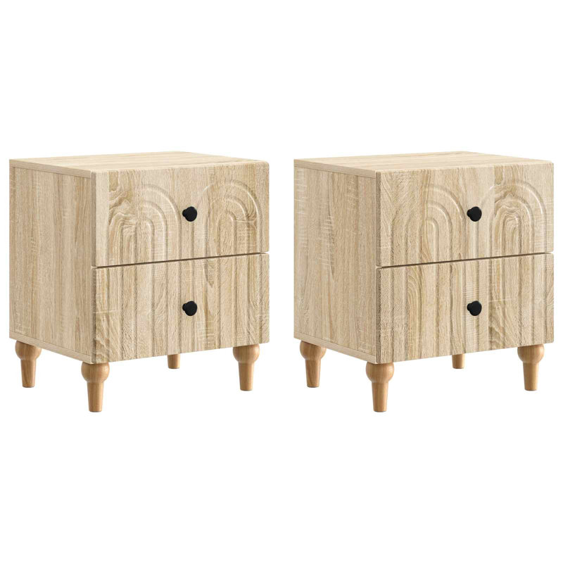 43cm W Manufactured Wood Bedside Table, Sonoma Oak