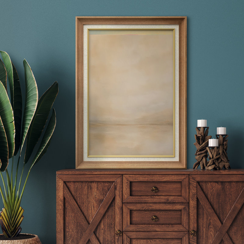 «Soft Neutral Horizon», art mural abstrait pour salon, chambre à coucher, impression sur toile encadrée