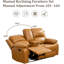 Causeuse inclinable de 68 po en cuir végétalien de qualité supérieure avec console centrale et porte-gobelets-125210876