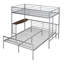 Lit superposé en métal avec bureau intégré - simple sur double, argent métallique pour une élégance de chambre à coucher solide et stable-632552171