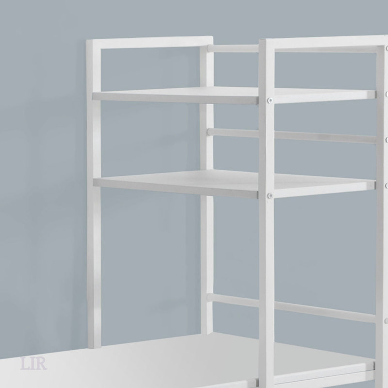 Bureau d'ordinateur à 4 tablettes Nembus, Blanc