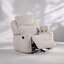Fauteuil inclinable à bascule Galya en chenille gris pâle avec rangement, design confortable et peu encombrant pour un style de vie moderne