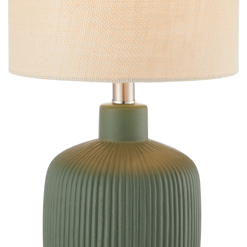 17.5" Ceramic Table Lamp, Green