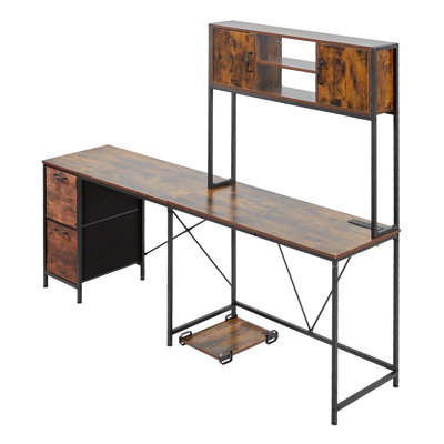 Bureau de jeu en L avec lumières DEL, bureau d'ordinateur de coin réversible de 62,2 pouces avec prises de courant, support pour unité centrale mobile et tiroirs de rangement, table de jeu moderne et élégante pour PC pour le bureau à domicile