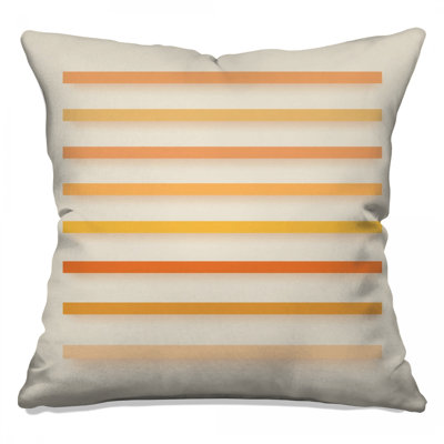 Coussins décoratifs orange à rayures jaunes