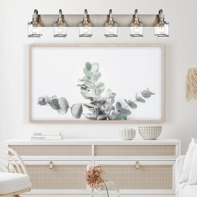 Éclairage pour meuble-lavabo Hamilly, 3, Nickel brossé, 9,8 po x l 23,6 po x P 7,2 po