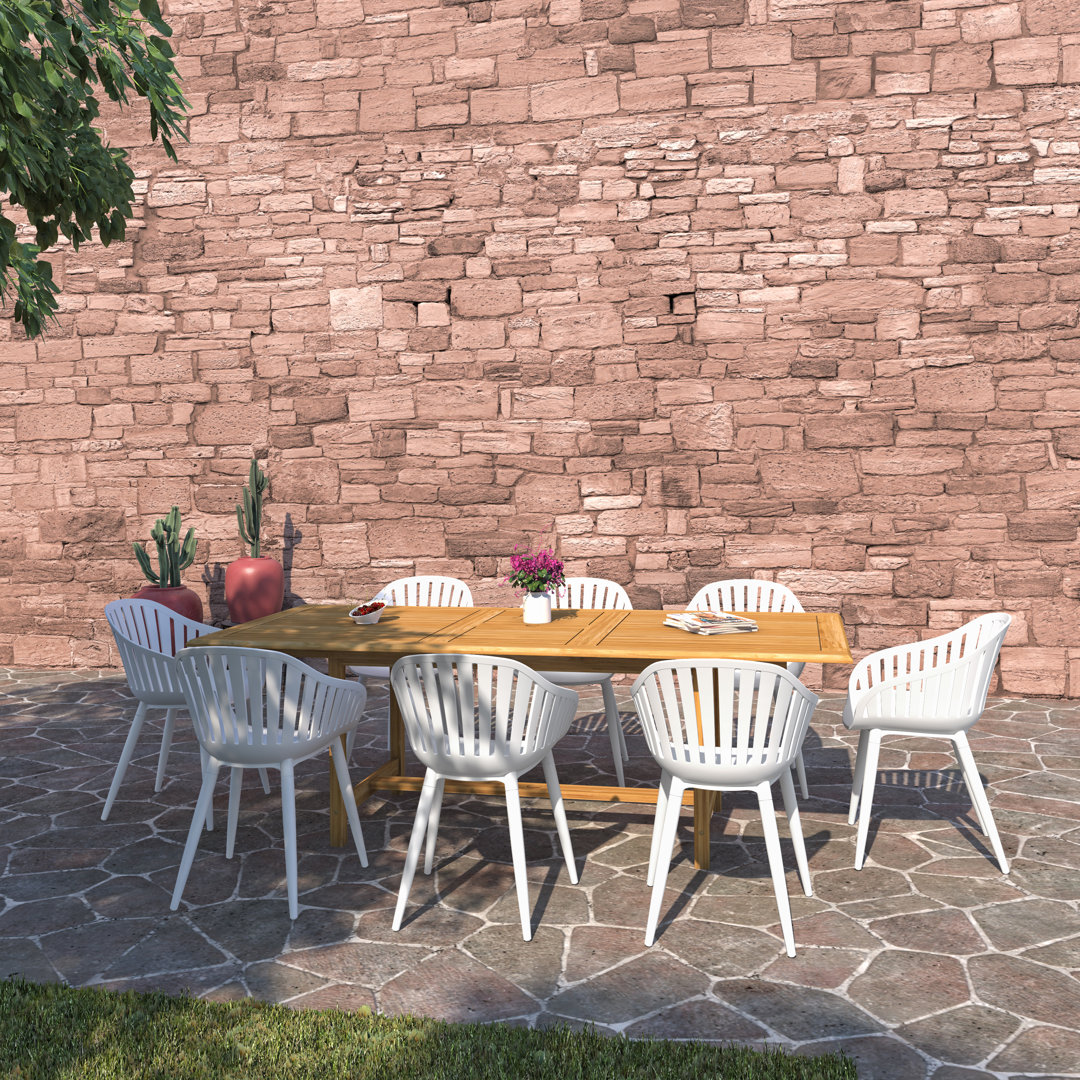 Anautica 8 - Person Metal Patio Dining Set with Rectangular Table Lark Manor™