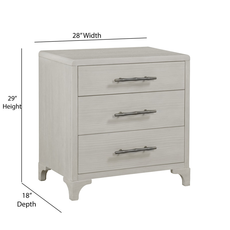 Abaco 3-Drawer Nightstand With USB