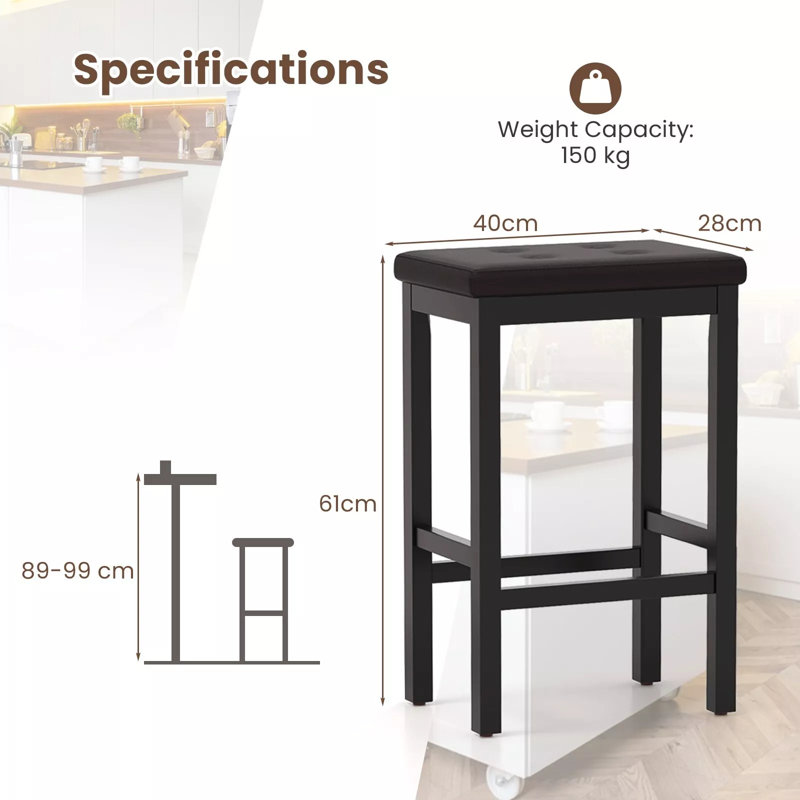 Mildenhall Upholstered Bar Stool, Black, Black