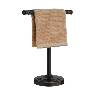 13 Inch Oil Rubbed Bronze Towel Stand Hand Towel Holder Bathroom Kitchen Vanity Countertop T-Shape Towel Rack Free Standing Stainless Steel Towel Bar Towel Ring