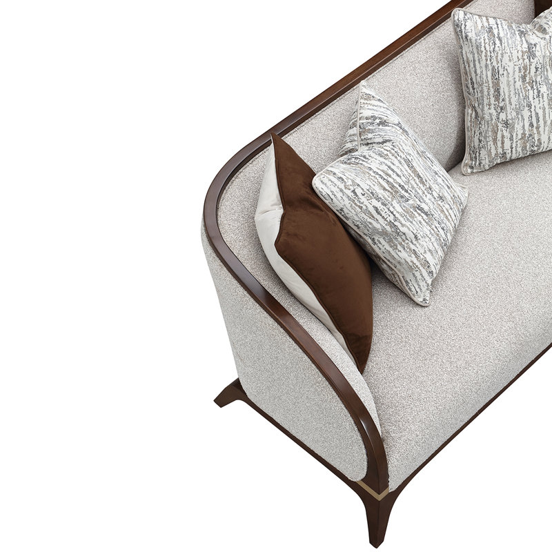 Houston Loveseat - Pebble/Walnut