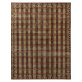 Rug & Kilim's Homage Geometric Beige Brown And Red Wool Custom Rug
