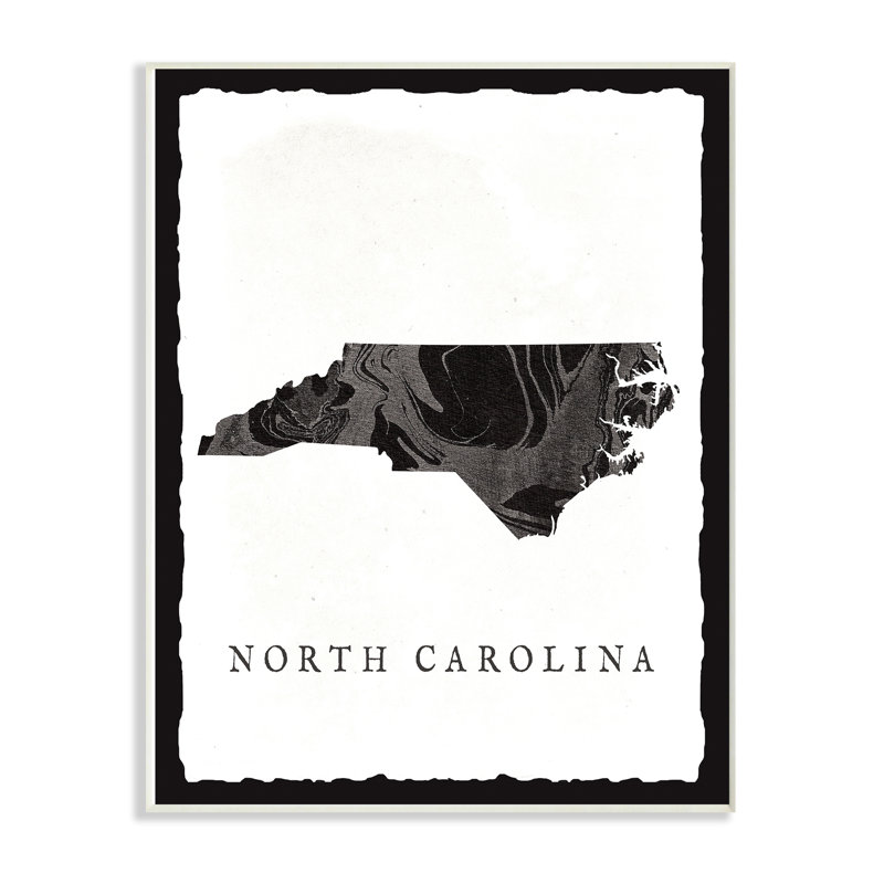 « marbré paper paper north caroline state », impression, H 18 po x l 12,5 po x P 0,5 po, Plaque murale