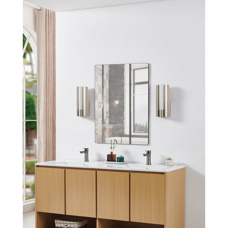 Éclairage pour meuble-lavabo à DEL 5cct en nickel brossé 1 lumière avec abat-jour en verre opale gravé Weimar 12 pouces Weimar