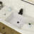20" x 15-1/2" Undermount Bathroom Sink White Ceramic White Ceramic Rectangle Vessel Sink with Overflow