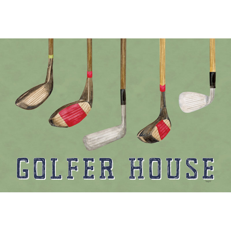 «Leileen Golf Days II - Golfeur sur toile» par Tara Reed, H 8 po x l 12 po x P 1,25 po