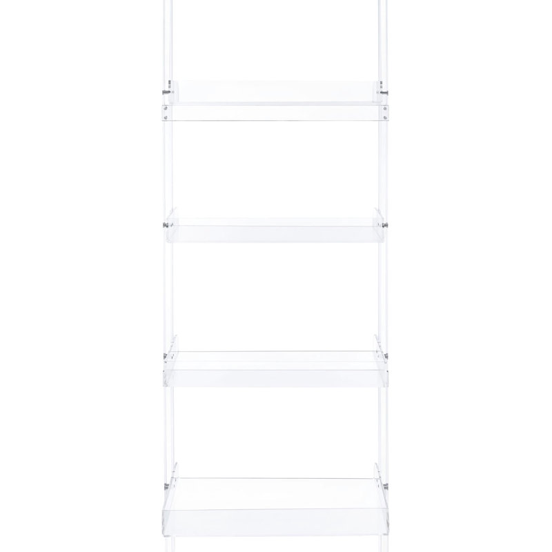 4-Shelf Modern Office Clear Acrylic Bookcase Design Option Storage