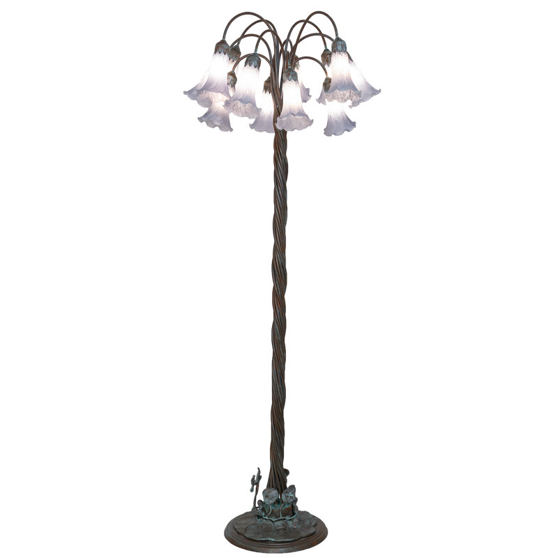 Lampe sur pied l 61 po Tiffany Pond, gris
